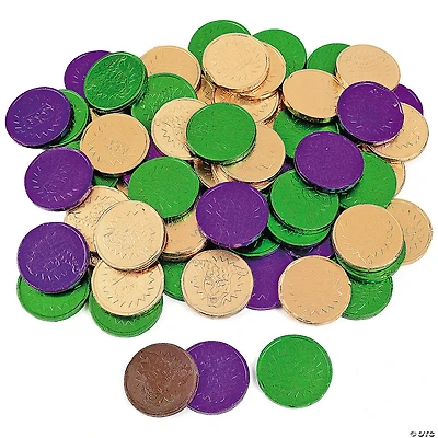 Mardi Gras Coins Chocolate Candy - 60 Pc.