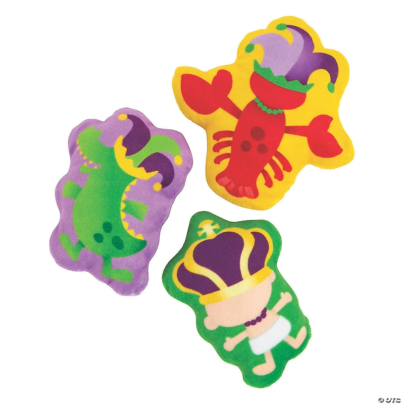 Mardi Gras Colorful Stuffed Characters - 12 Pc.