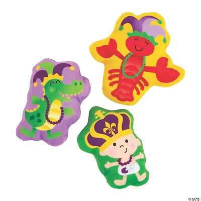 Mardi Gras Colorful Stuffed Characters - 12 Pc.