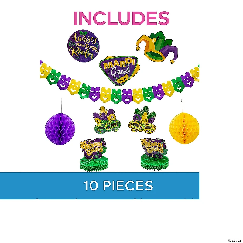 Mardi Gras Decorating Kit - 10 Pc.