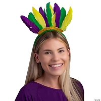 Mardi Gras Feather Headbands - 12 Pc.