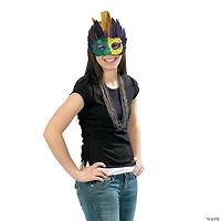 Mardi Gras Feather Mask Assortment- 12 Pc.