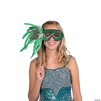 Mardi Gras Feather Masks- 12 Pc.