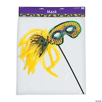 Mardi Gras Feather Masks- 12 Pc.
