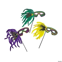 Mardi Gras Feather Masks- 12 Pc.