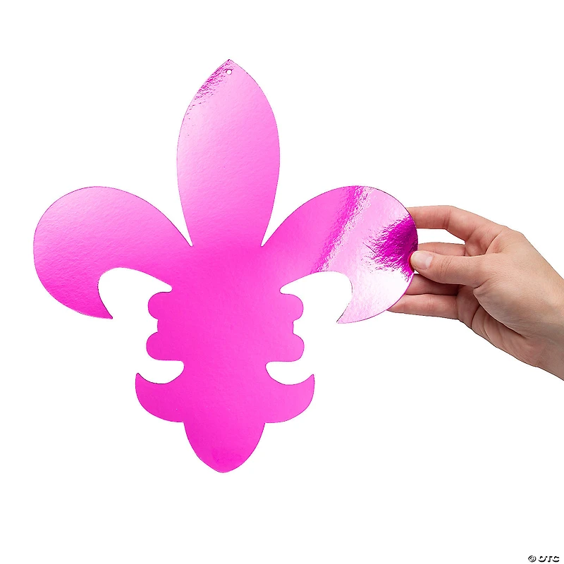 Mardi Gras Fleur-de-lis Metallic Foil Wall Cutouts - 12 Pc.