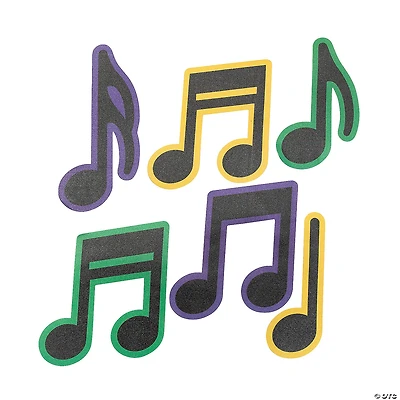 Mardi Gras Glitter Music Cutouts - 6 Pc.
