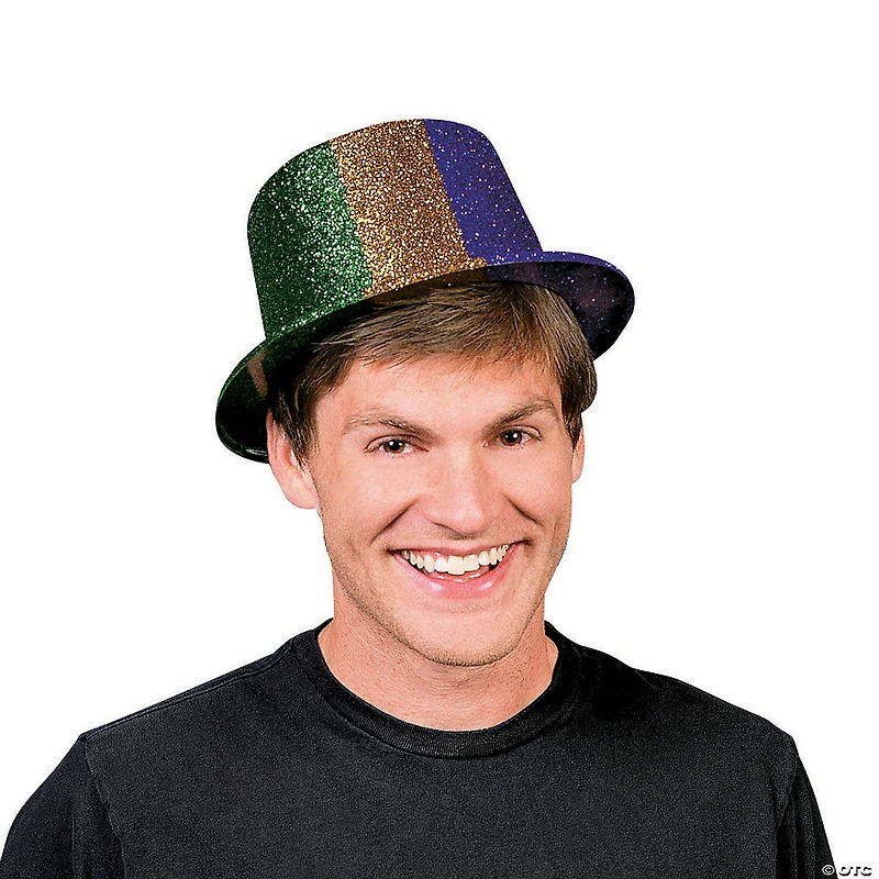 Mardi Gras Glitter Top Hats - 12 Pc.