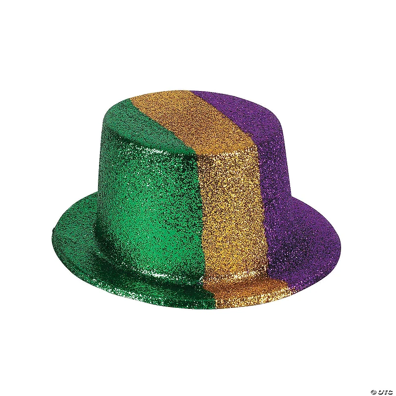 Mardi Gras Glitter Top Hats - 12 Pc.