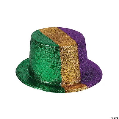 Mardi Gras Glitter Top Hats - 12 Pc.
