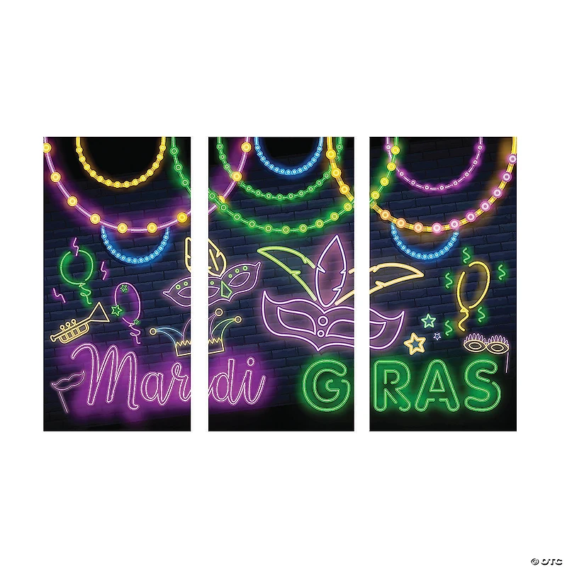 Mardi Gras Glow Backdrop - 3 Pc.