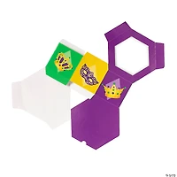 Mardi Gras Hexagon Favor Boxes with Window - 12 Pc.