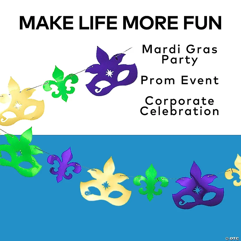Mardi Gras Mask and Fleur de Lis Garland