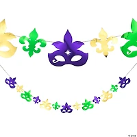 Mardi Gras Mask and Fleur de Lis Garland