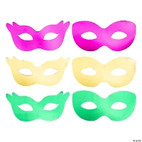 Mardi Gras Mask Metallic Foil Wall Cutouts – 12 Pc.