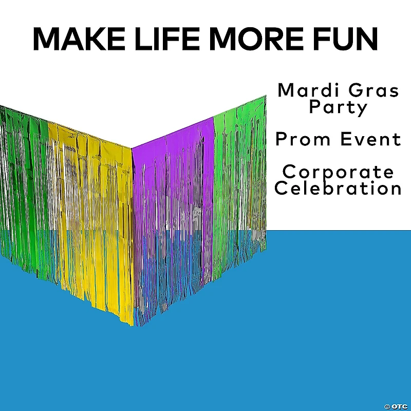 Mardi Gras Metallic Fringe Plastic Table Skirt