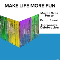 Mardi Gras Metallic Fringe Plastic Table Skirt