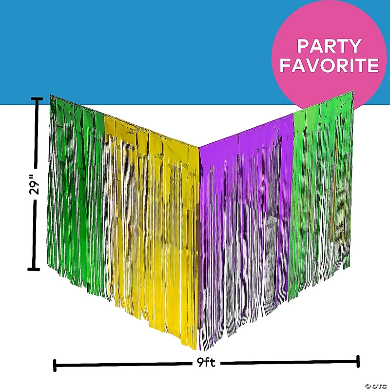 Mardi Gras Metallic Fringe Plastic Table Skirt