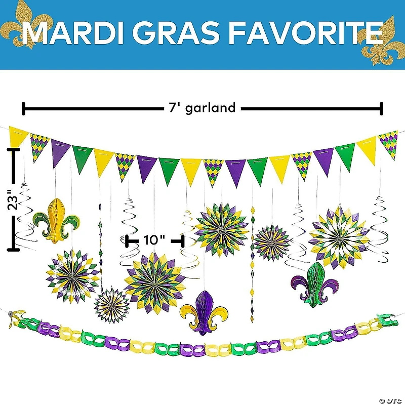 Mardi Gras Party Mega Decorating Kit - 19 Pc.
