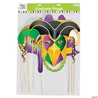 Mardi Gras Photo Stick Props- 12 Pc.