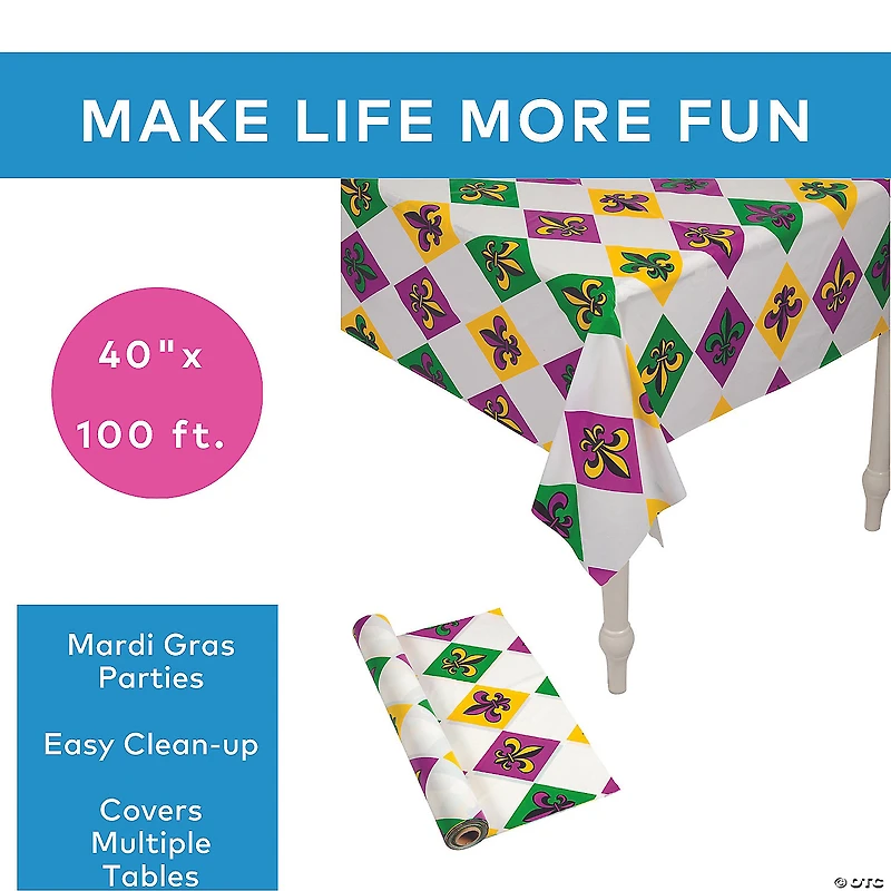 Mardi Gras Plastic Tablecloth Roll
