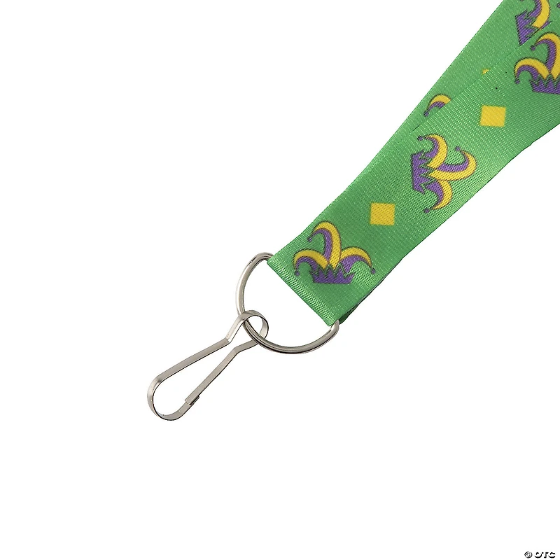 Mardi Gras Print Breakaway Lanyards - 12 Pc.