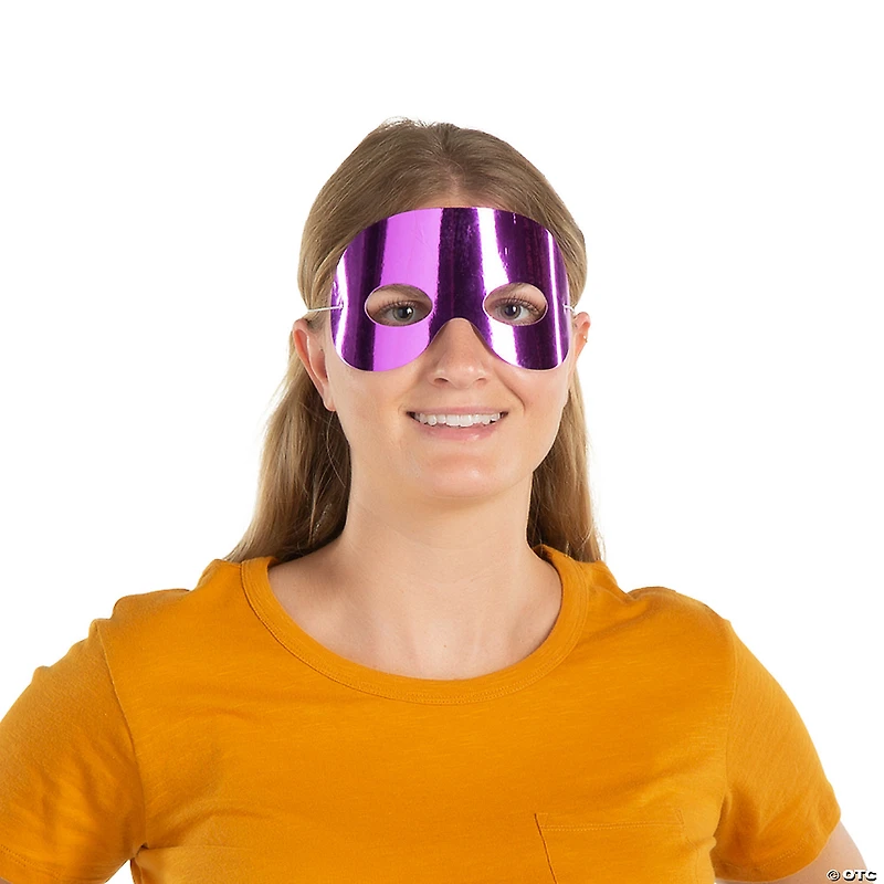 Mardi Gras Reflective Foil Masks - 12 Pc.