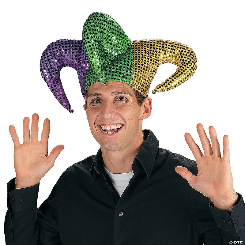 Mardi Gras Sequin Jester Hat