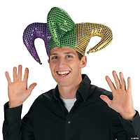 Mardi Gras Sequin Jester Hat