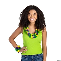 Mardi Gras Tri-Color Yellow, Green & Purple Plastic Leis