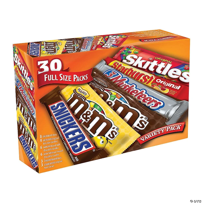 MARS Chocolate and Candy Full Size Variety Pack, 30 Count
