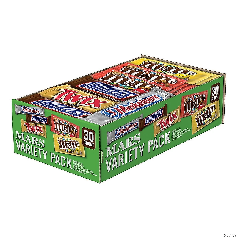 MARS Chocolate Full Size Candy Bars Variety Pack - 30 Count Box