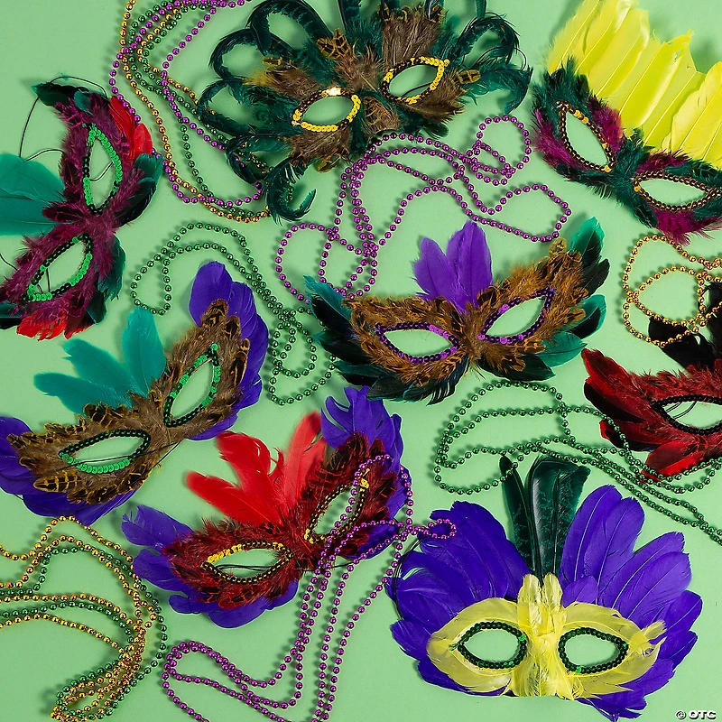 Masquerade Mask & Bead Assortment - 60 Pc.
