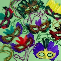Masquerade Mask & Bead Assortment - 60 Pc.