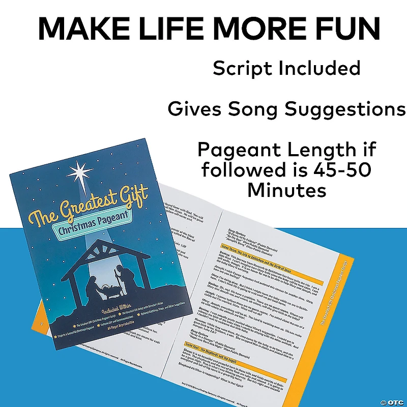 Mega Nativity Pageant Costume & Props Kit with Script - 46 Pc.