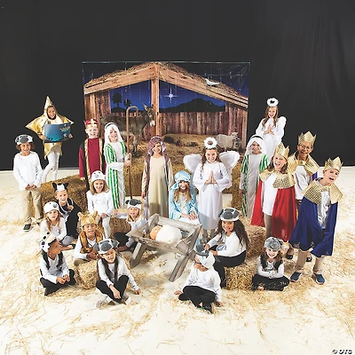 Mega Nativity Pageant Costume & Props Kit with Script - 46 Pc.