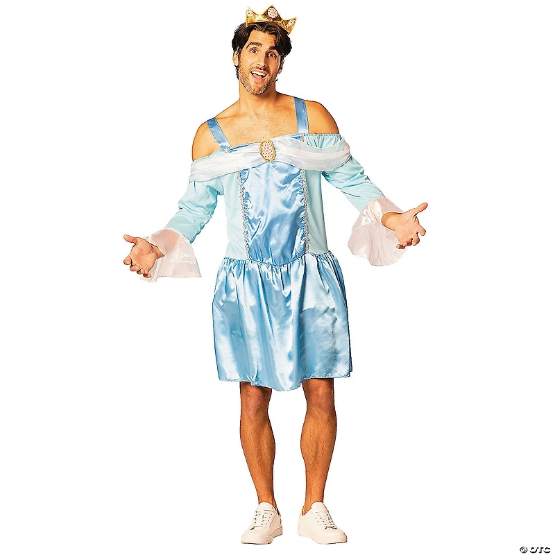 Men's Blue Cinderfella Polyester Dress Costume - One Size Fits Most