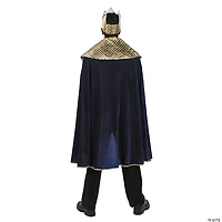 Men's Blue Wise Man's Cape with Crown Costume