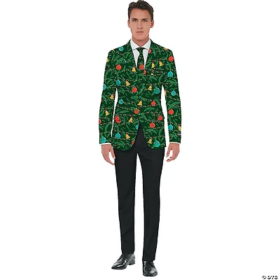 Men's Green Christmas Jacket & Tie