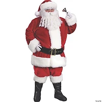 Men's Plus Size Plush Crimson Santa Suit Costume - 2XL