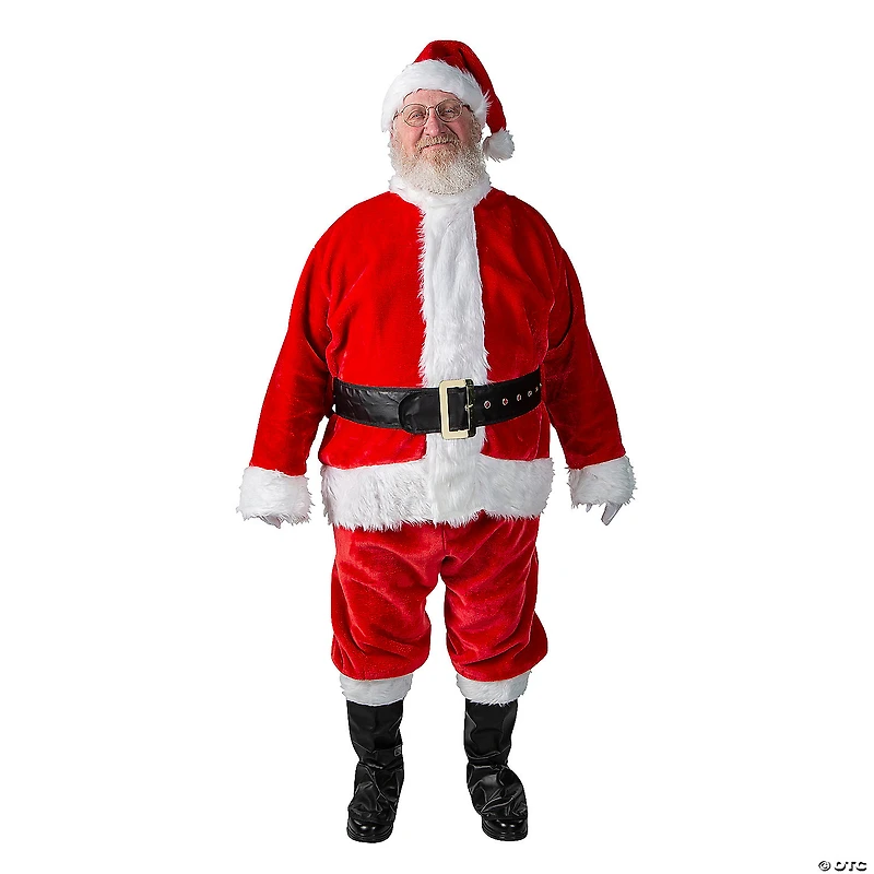 Men's Plus Size Premium Plush Red Santa Suit