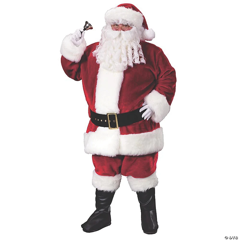 Men's Plush Crimson Santa Suit Costume