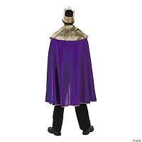 Men's Purple Wise Man's Cape with Crown Costume