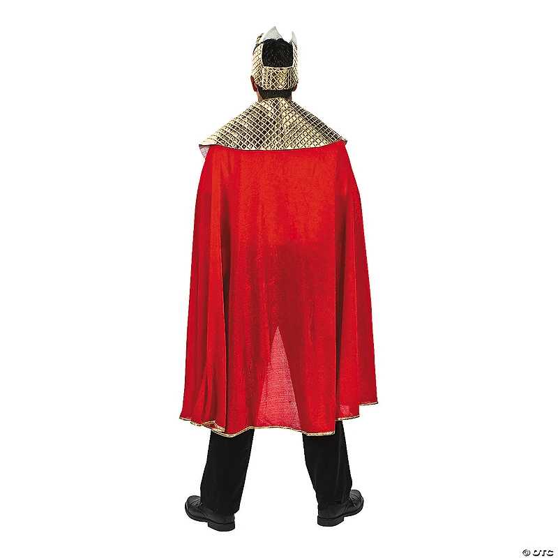 Men's Red Wise Man's Cape with Crown Costume