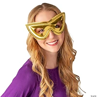 Metallic Mardi Gras Masquerade Plastic Masks - 24 Pc.