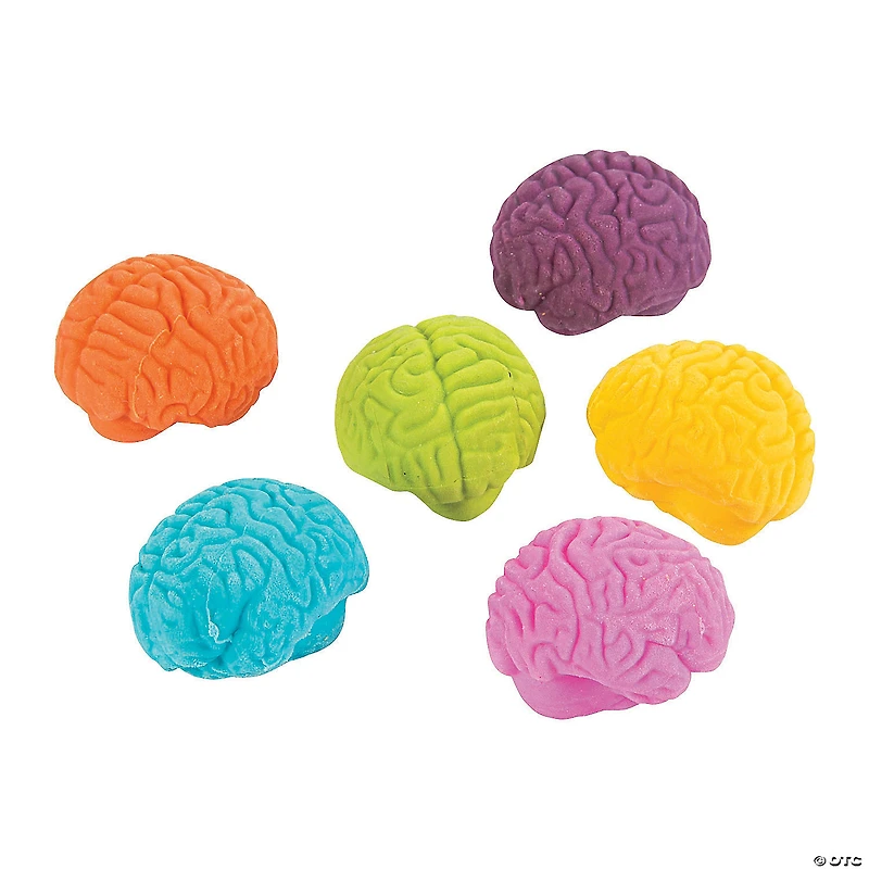 Mini Brain-Shaped Erasers - 24 Pc.