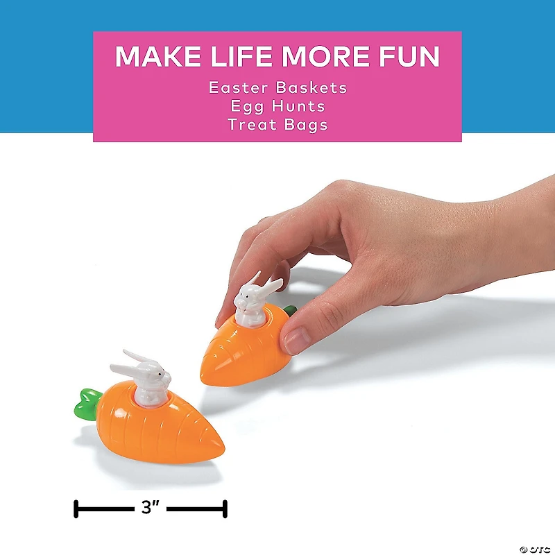 Mini Bunny in Carrot Pull-Back Toys - 12 Pc.