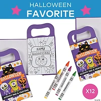 Mini Halloween Activity Books with Crayons - 12 Pc.