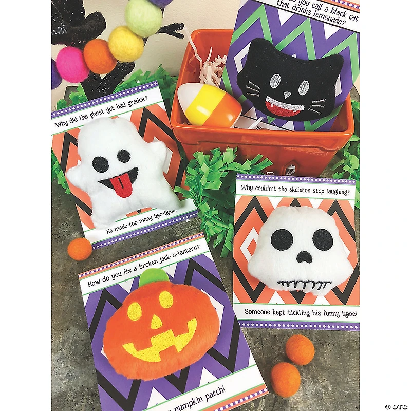 Mini Halloween Emojis Stuffed Characters - 12 Pc.