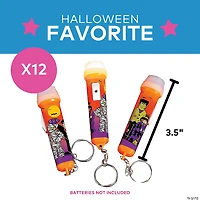 Mini Halloween Flashlight Keychains - 12 Pc.